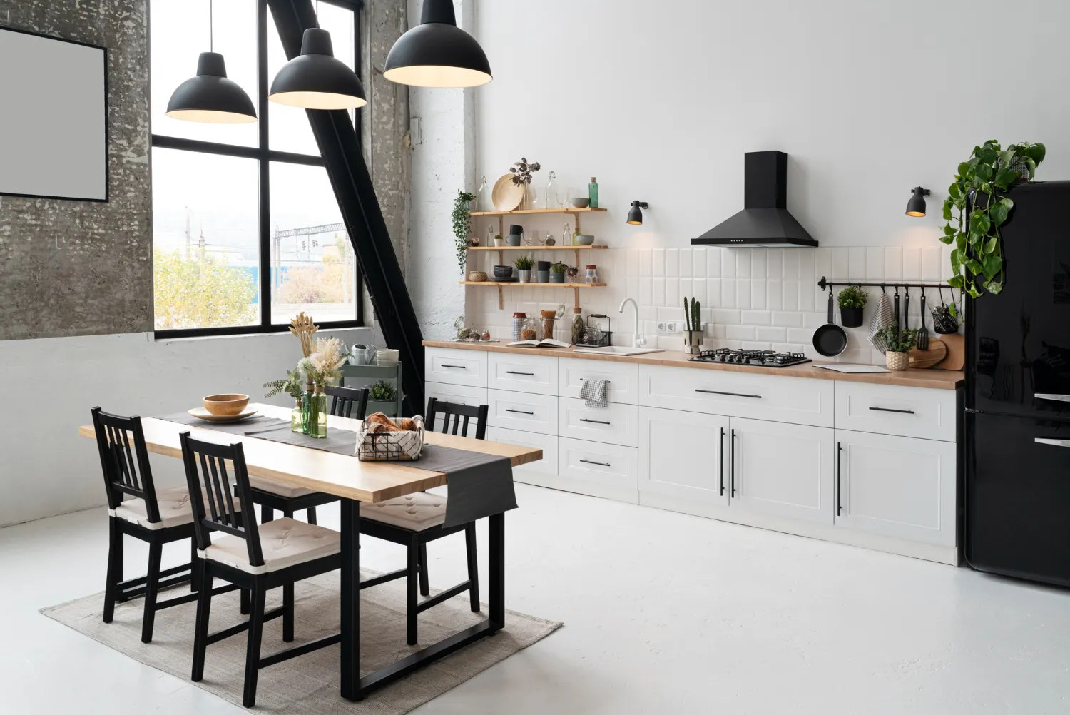 Modern kitchen remodeling Hartford with island and pendant lights